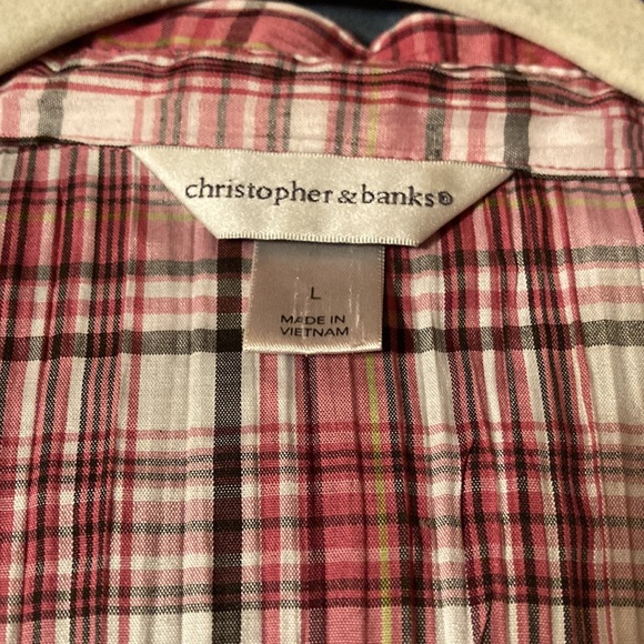 Women 3/4 sleeve plaid blouse - Picture 2 of 6